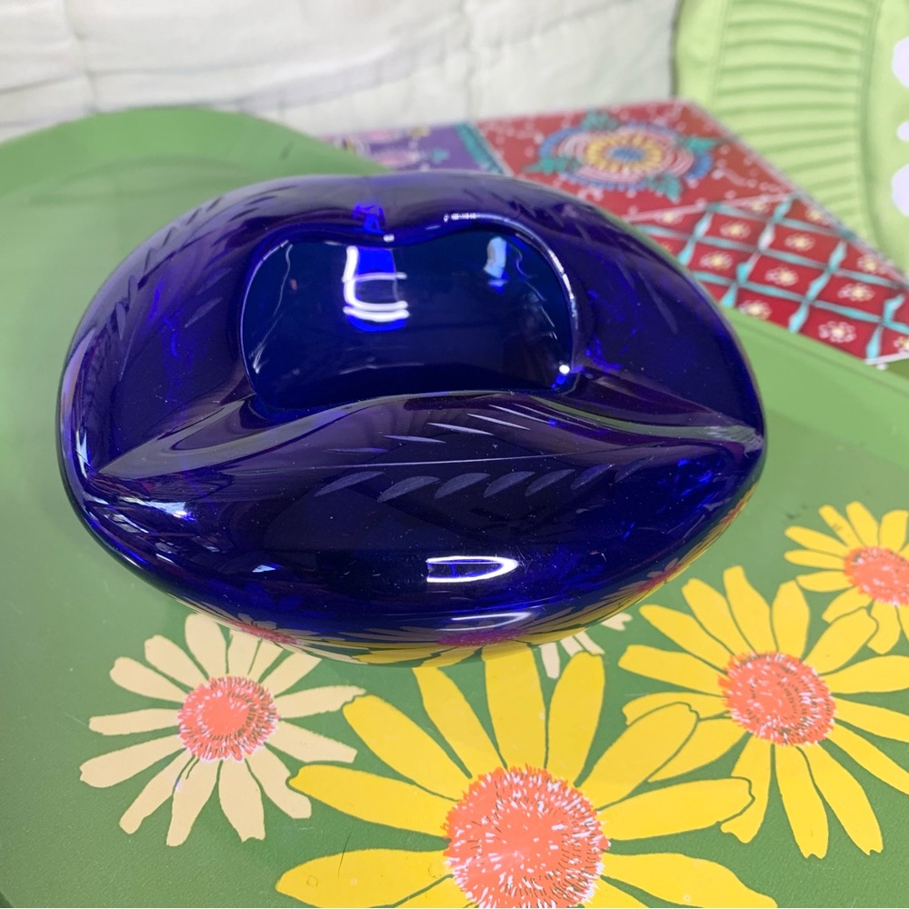 Cobalt Blue Glass Ashtray